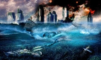 Imagem artística com cenário de enchente